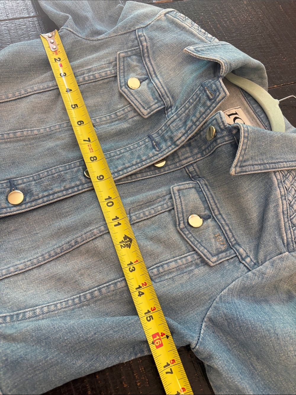 Reiss Blue Denim Cropped Jacket 1971 Style size Small - Picture 10 of 11
